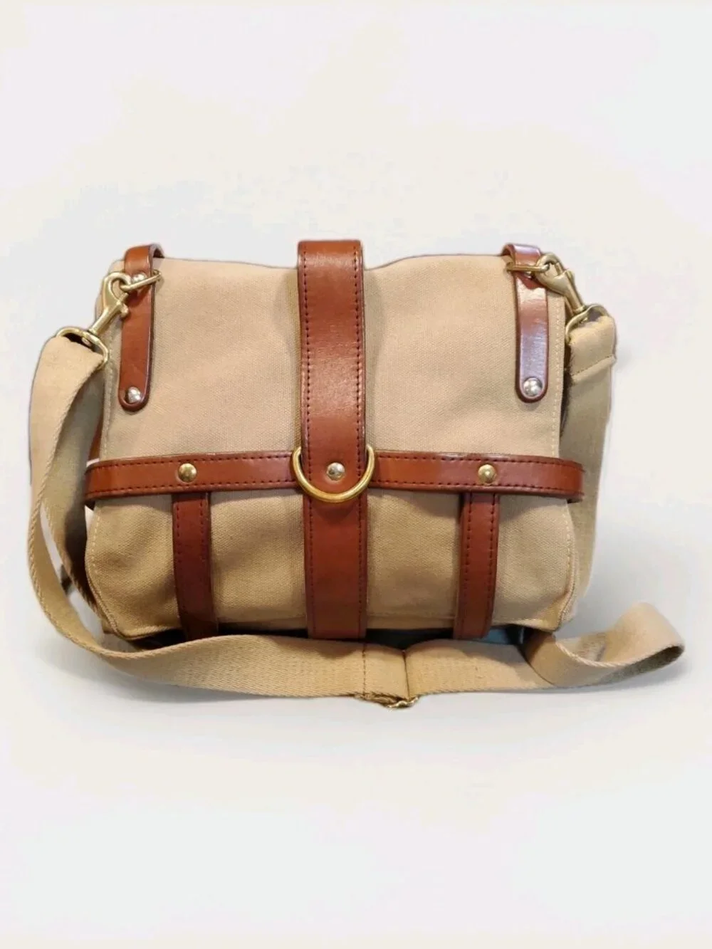 Colonel Littleton GP No. 1 - Tan Canvas Leather Messenger Bag backpack crossbody